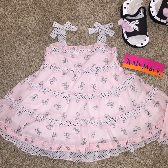 New Kate Mack Bow Peep Outfit with w/ Sandals Cute - Picture 3 of 8